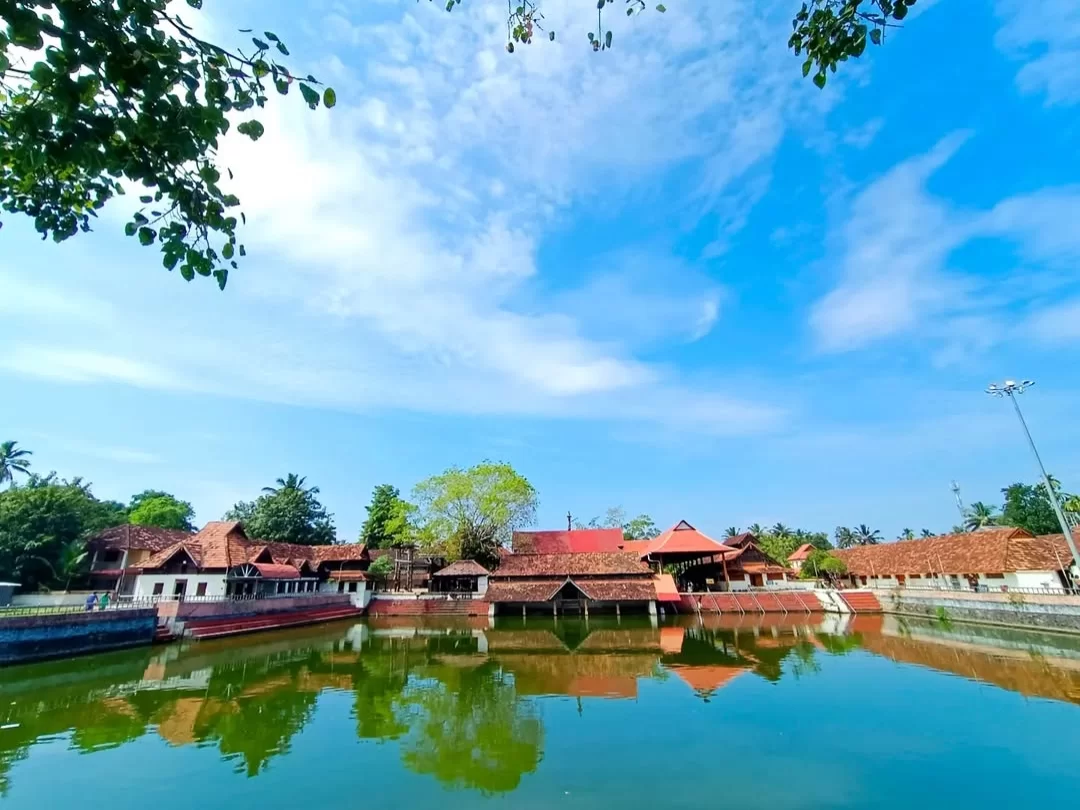 Ambalappuzha Sree Krishna Swamy Temple, Kerala India historic Hindu temple with traditional architecture and sacred pond.