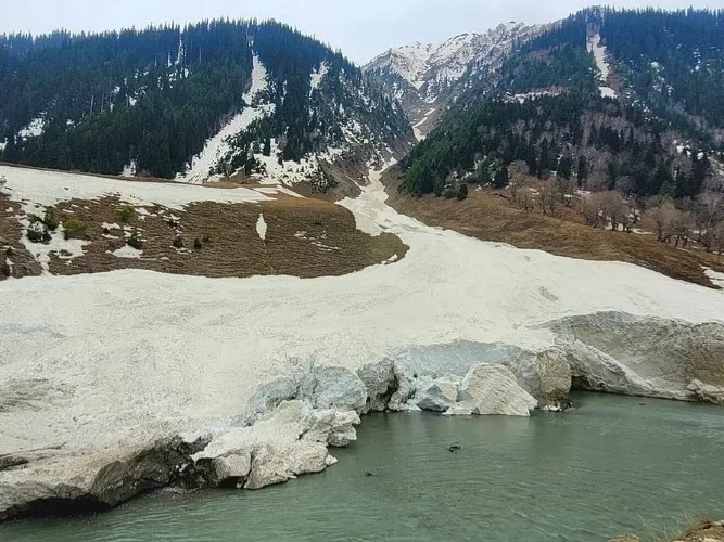 Baltal Valley Sonamarg snow-covered Himalayan valley with alpine meadows and glacial stream in Jammu and Kashmir