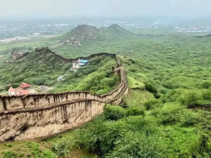 Bhujio Fort Gate Bhuj, historic hilltop fort in Kutch Gujarat, ancient defensive wall and panoramic tourist attraction.