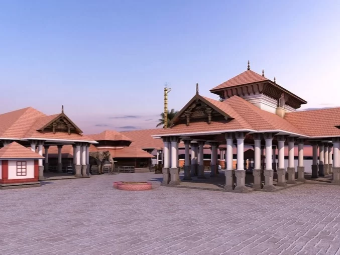 Chakkulathukavu Sree Bhagavathi Temple, Kerala India famous Hindu temple dedicated to Goddess Bhagavathi with traditional architecture.