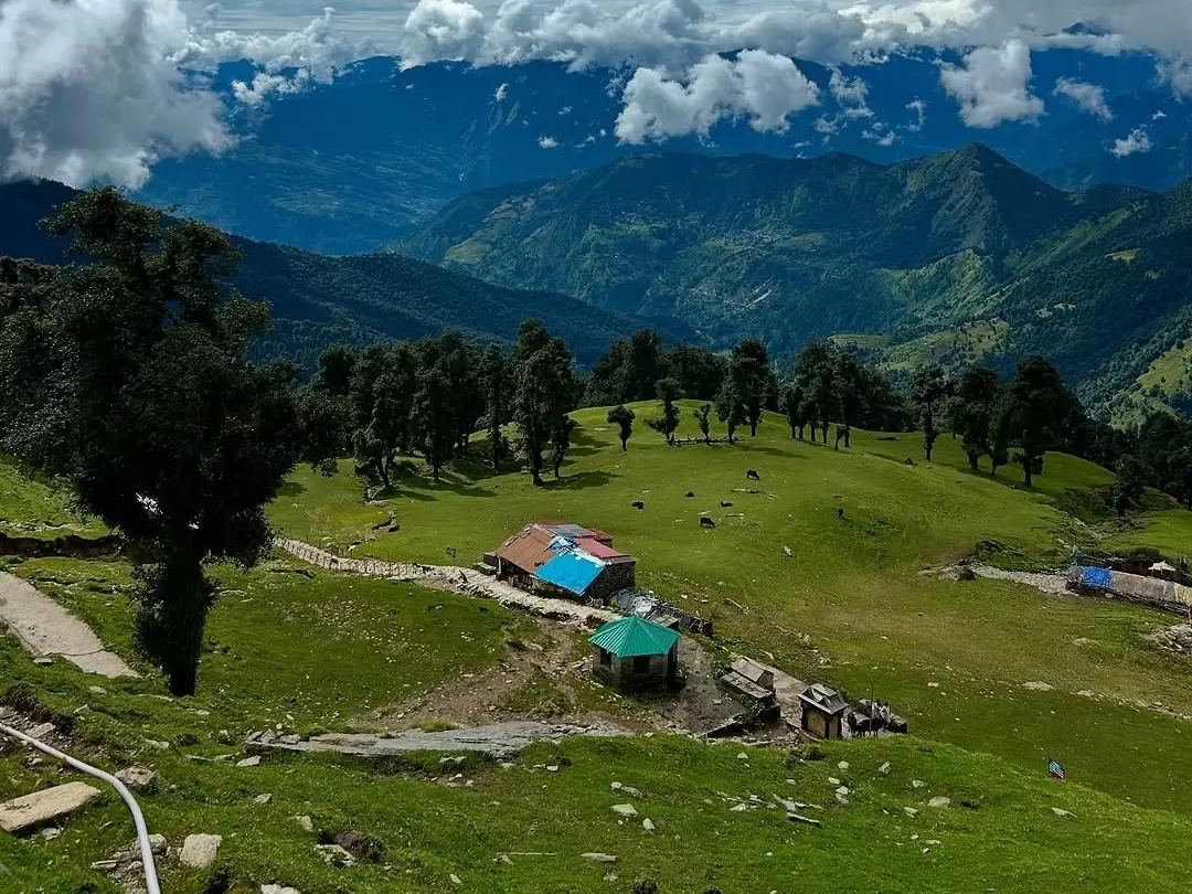 Chopta Valley Sikkim scenic Himalayan meadow with lush green hills and panoramic mountain views