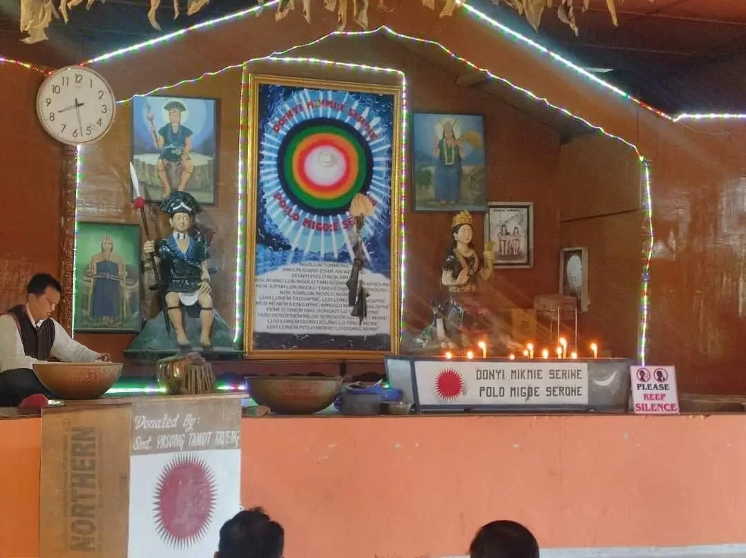 Donyi Polo Gangging sacred prayer hall dedicated to indigenous faith and spiritual traditions in Arunachal Pradesh Package.