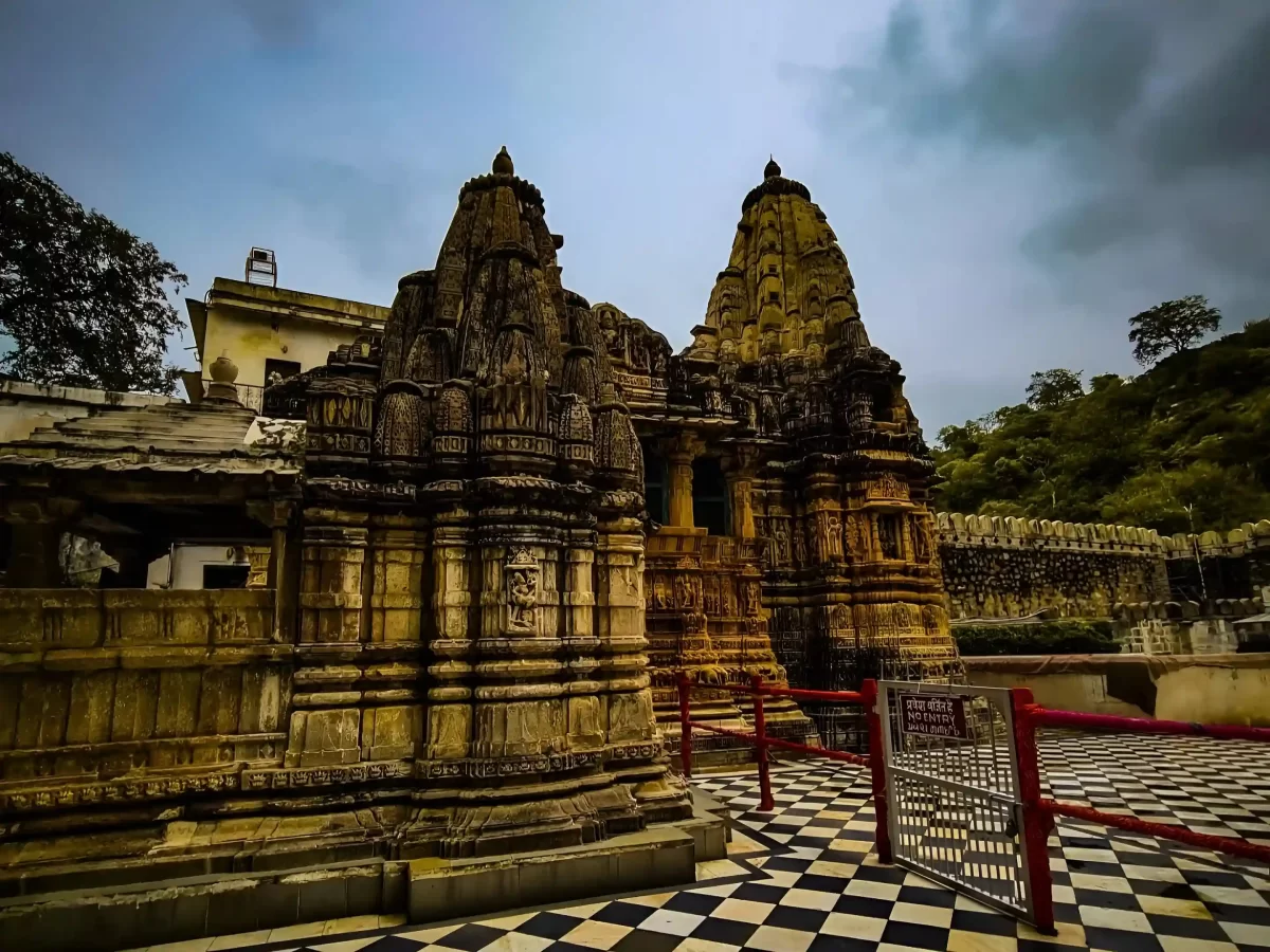 Eklingji Temple magnificent complex with 108 marble shrines dedicated to Lord Shiva located near Udaipur Rajasthan.
