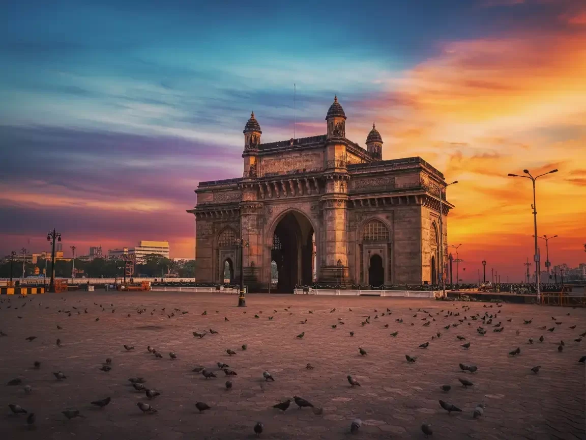 Gateway of India iconic Mumbai monument at sunset in Maharashtra tour packages