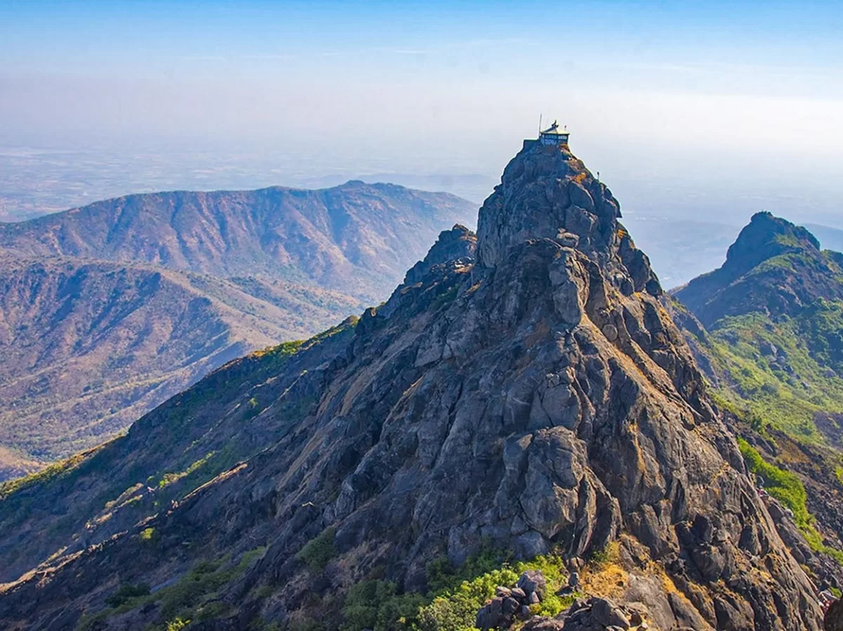 Girnar Parvat Junagadh, sacred mountain in Gujarat, popular trekking destination and historic Jain and Hindu pilgrimage site in India.