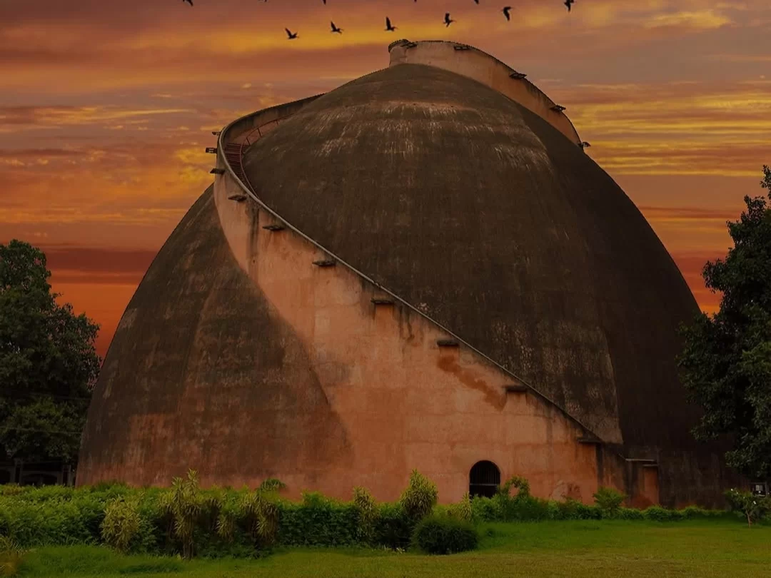 Golghar Patna historic granary with spiral staircase at sunset iconic Bihar tourist attraction