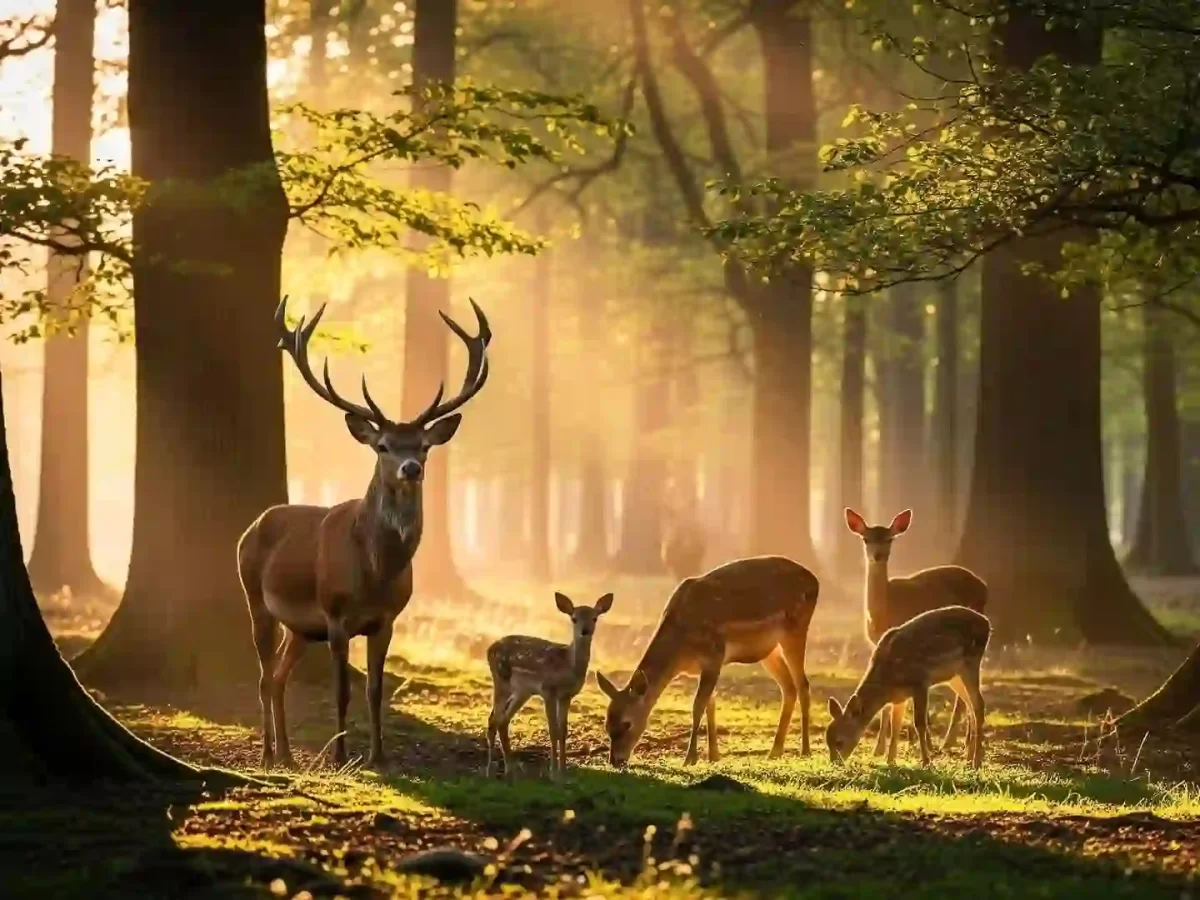 Kisli Zone Kanha National Park barasingha deer herd in forest landscape in Madhya Pradesh tour packages
