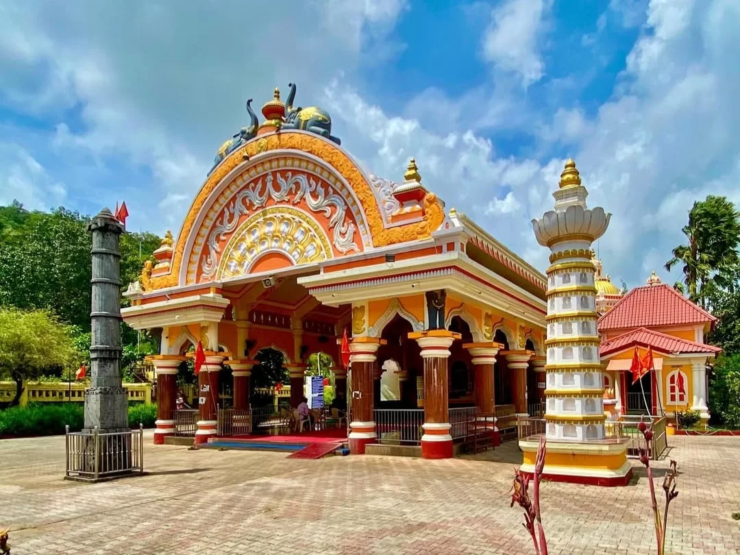 Mahalaxmi Temple Panaji Goa colorful Hindu temple with ornate architecture and sacred shrine courtyard