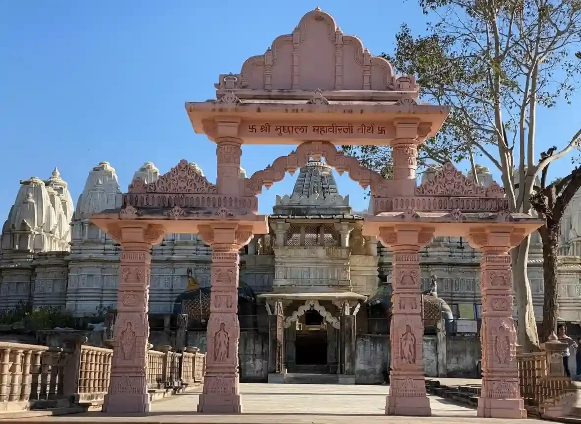 Muchhala Mahavir Jain Temple Pali Unique Jain shrine featuring a statue of Lord Mahavira with a mustache Rajasthan.