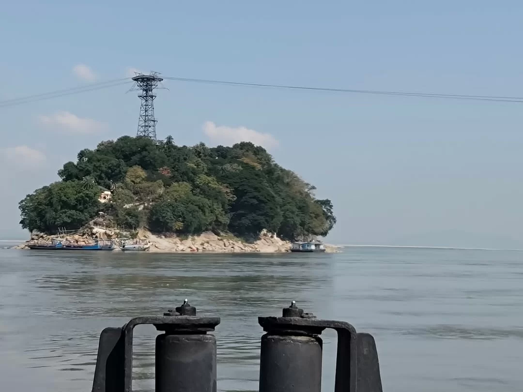 Peacock Island Guwahati Assam scenic Brahmaputra River island with lush greenery and ferry view