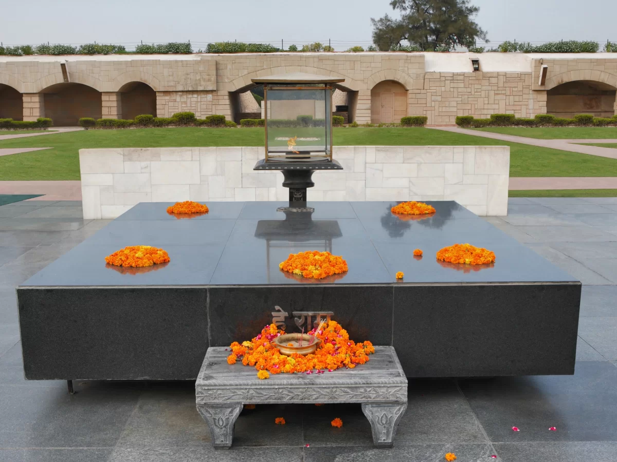 Raj Ghat Memorial Delhi, Mahatma Gandhi cremation site and historic national monument in India.
