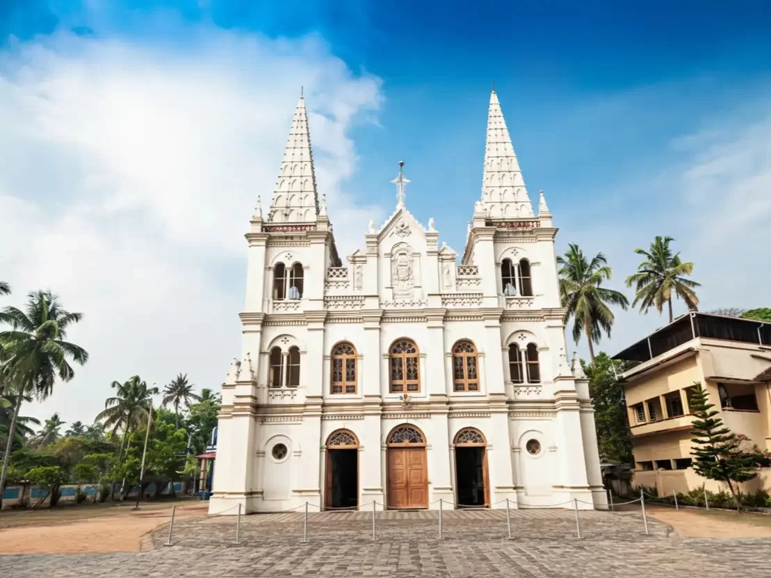 Santa Cruz Basilica in Kochi, historic Roman Catholic church with Gothic architecture in Fort Kochi.