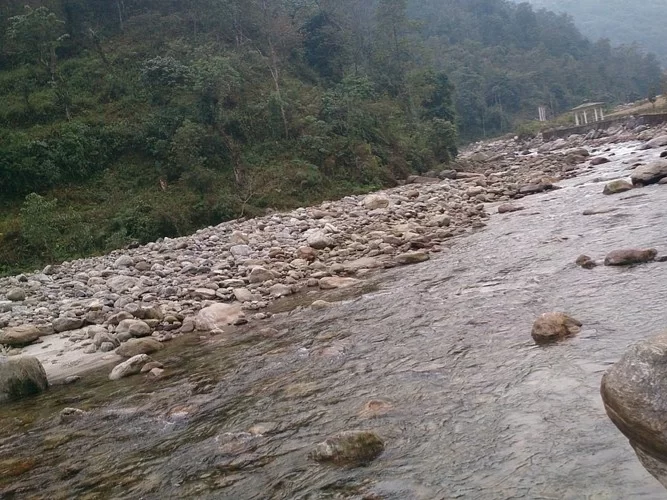 Sewaro Rock Garden Sikkim riverside park with rocky riverbed and scenic forest surroundings