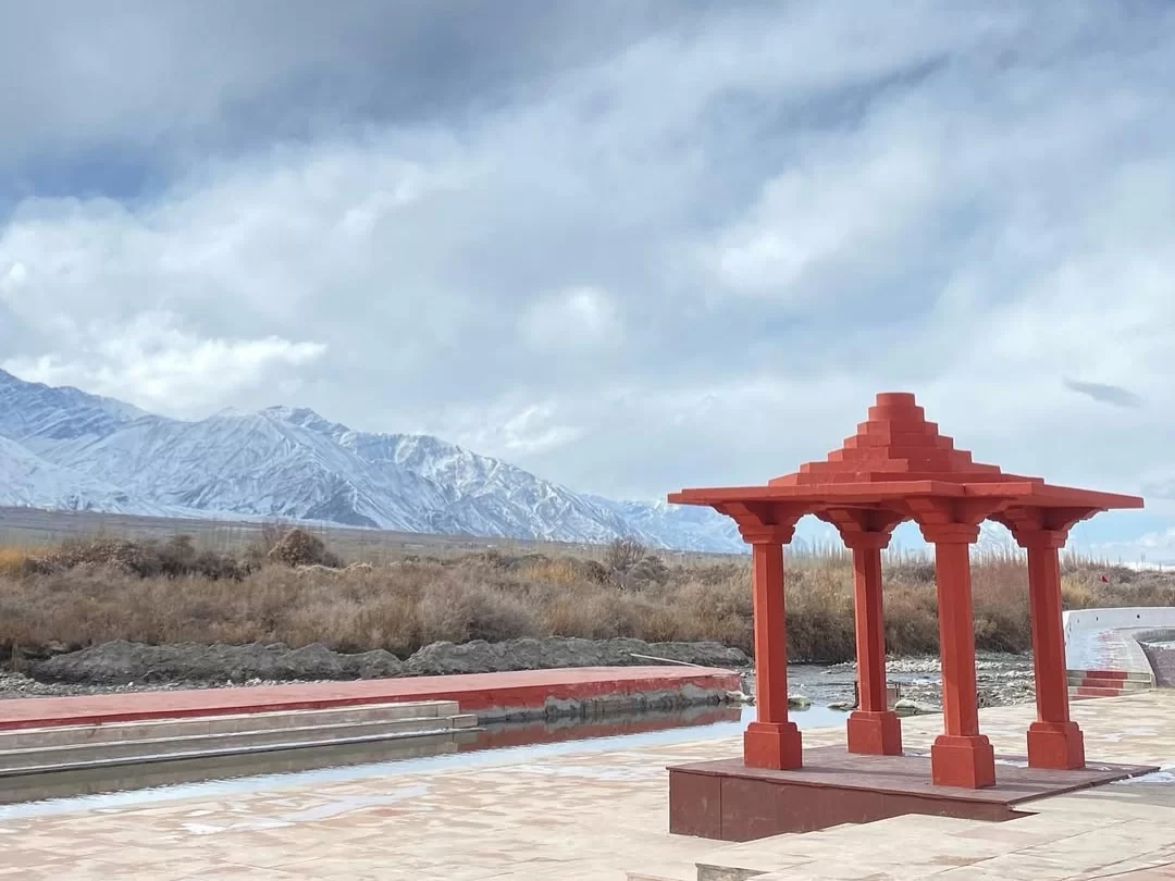 Sindhu Ghat Viewpoint, serene Indus River riverside attraction near Leh, Ladakh with Himalayan mountain views.