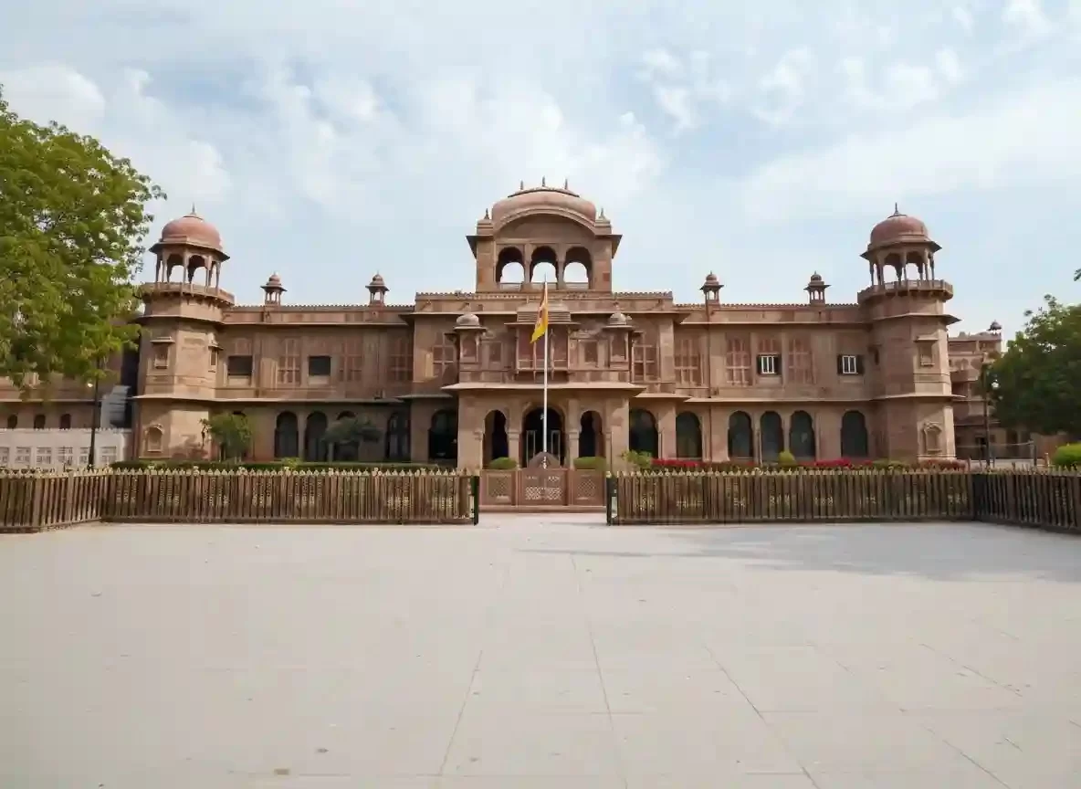 Sri Sadul Museum Bikaner Historic 20th-century royal museum housed in Lallgarh Palace featuring miniature paintings, rare manuscripts, and vintage hunting trophies Rajasthan.