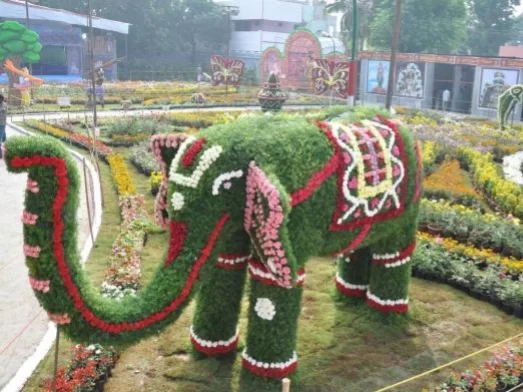 TTD Gardens Tirumala floral sculptures and landscaped park in Andhra Pradesh tour packages.