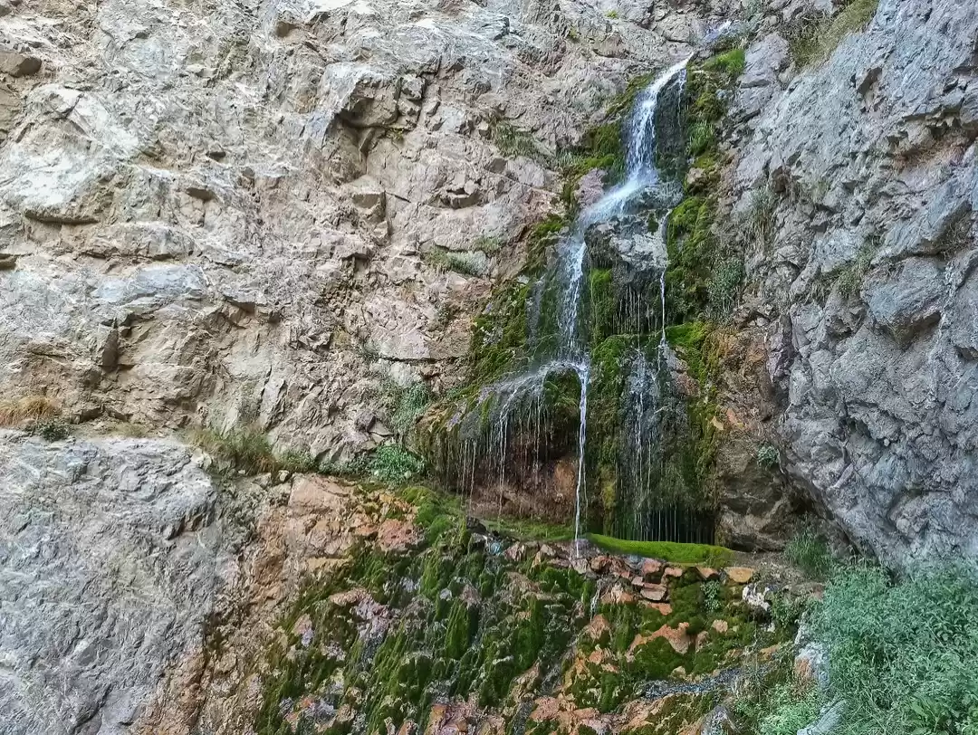 Turtuk Waterfall, scenic natural waterfall in Turtuk village near Nubra Valley, Ladakh India.