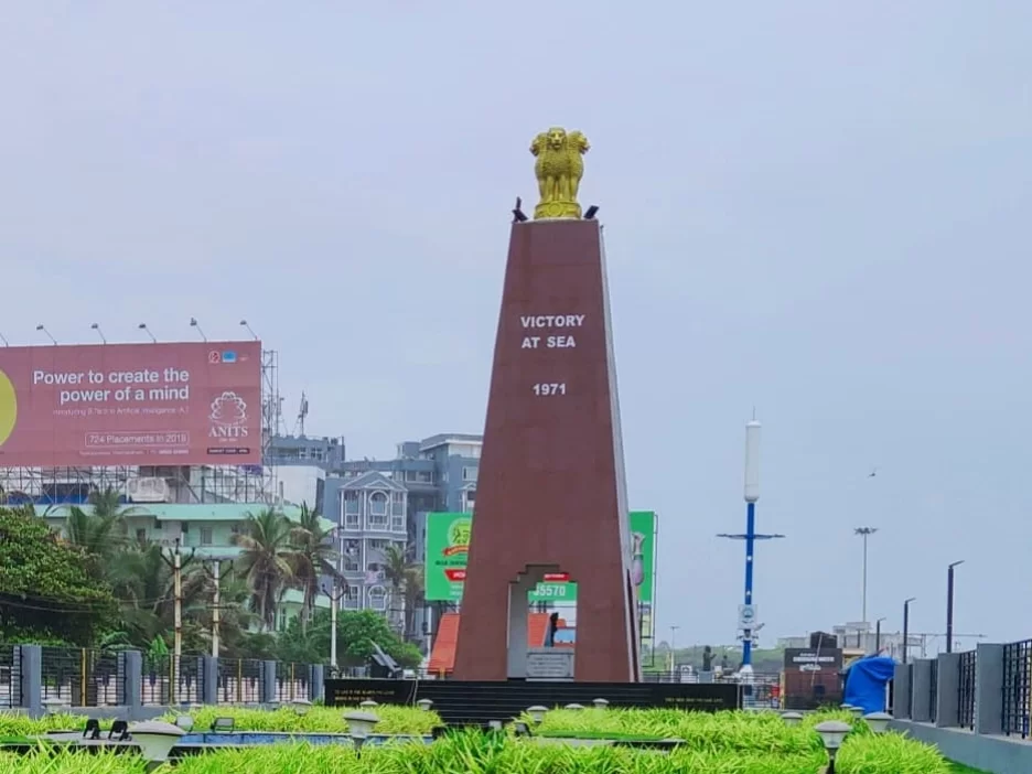 Victory at Sea War Memorial Visakhapatnam. Historic monument commemorating the Indian Navy’s triumph in the 1971 Indo-Pak war.