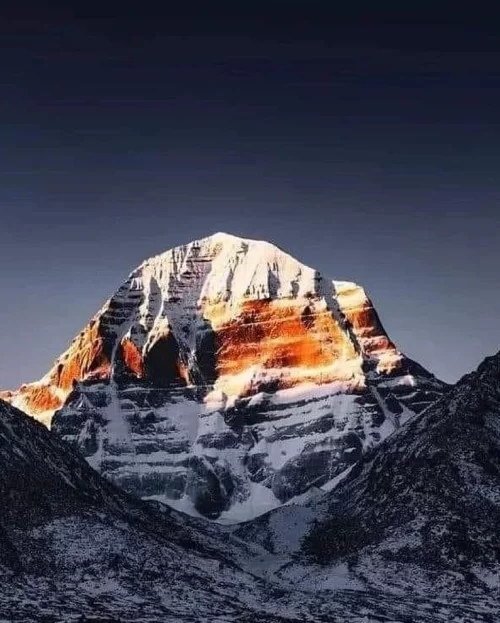 Adi Kailash Uttarakhand India sacred mountain peak golden sunrise glow snow covered Himalayas high altitude pilgrimage landscape Uttarakhand tour package