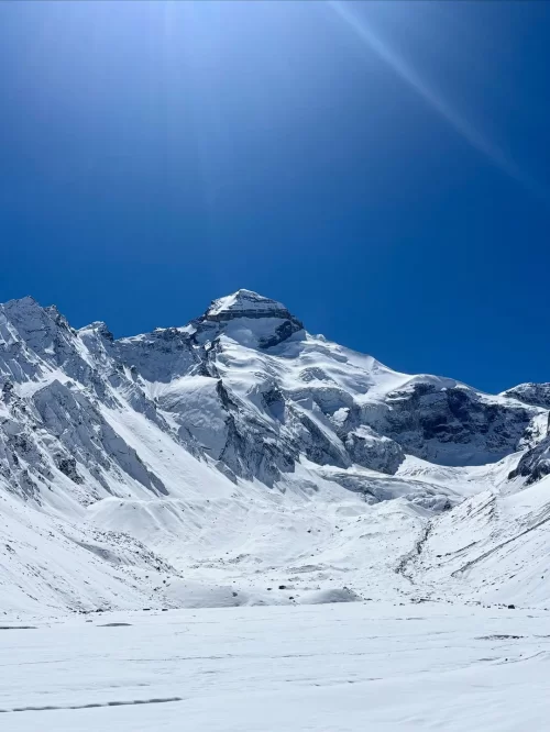 Adi Kailash Uttarakhand India snow covered Himalayan peak panoramic glacier valley clear blue sky high altitude sacred mountain Uttarakhand tour package