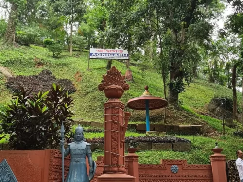 Agnigarh Hill Tezpur Assam scenic park with statue, lush greenery and historic mythological landmark view