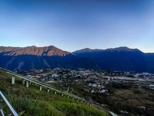 Anini View Point panoramic town and mountain view in Dibang Valley, Arunachal Pradesh