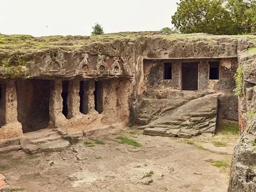 Baba Pyare Caves Junagadh, ancient Buddhist rock-cut caves in Gujarat, historic archaeological site and heritage tourist attraction in India.