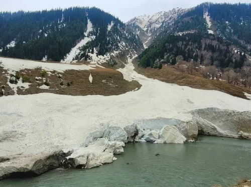 Baltal Valley Sonamarg snow-covered Himalayan valley with alpine meadows and glacial stream in Jammu and Kashmir