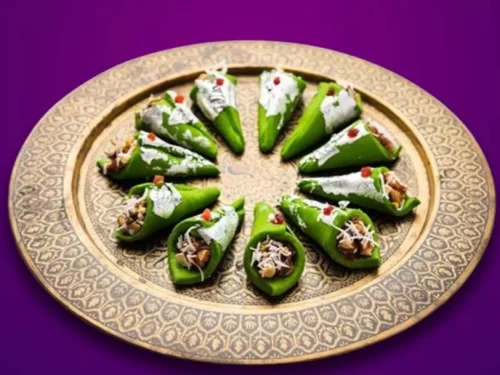 Banarasi Paan in sweet betel leaf filling with coconut and cherry garnish, authentic Indian dessert paan, fresh Indian cuisine delight.