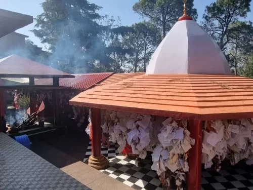 Chitai Golu Devta Temple in Almora, Uttarakhand adorned with thousands of prayer letters and bells, a revered shrine included in Uttarakhand tour packages