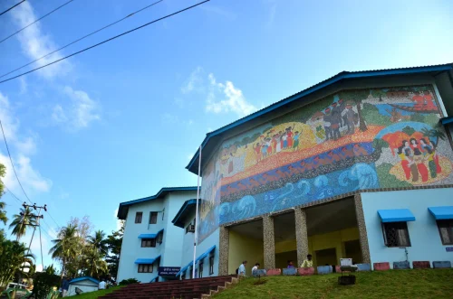 Zonal Anthropological Museum in Port Blair featuring vibrant exterior murals, tribal heritage displays, and modern architectural design, perfect Andaman tour package experience.