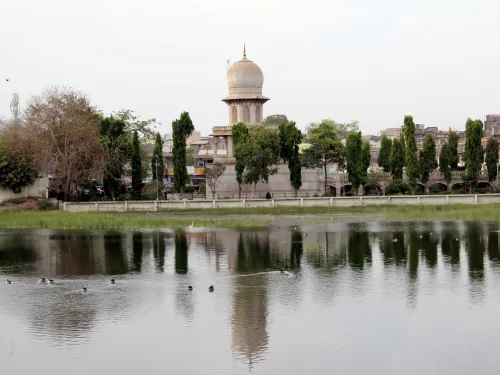 Ganga Deri, historic lakeside pavilion in Bhavnagar known for its elegant dome architecture and serene reflections over Gaurishankar Lake.