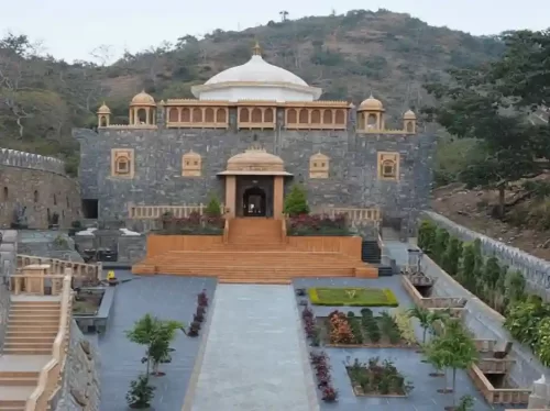 Ganga Goverdhan Museum red sandstone building featuring a rich collection of archaeological artifacts and historical exhibits in Bikaner Rajasthan.