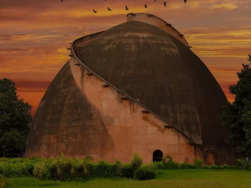 Golghar Patna historic granary with spiral staircase at sunset iconic Bihar tourist attraction 
