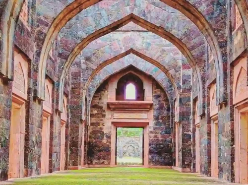 Hindola Mahal Mandu historic swing palace with sloping walls in Madhya Pradesh tour packages