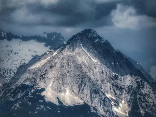 Kala Patthar Sikkim scenic snow clad Himalayan peak with dramatic mountain and glacier views 