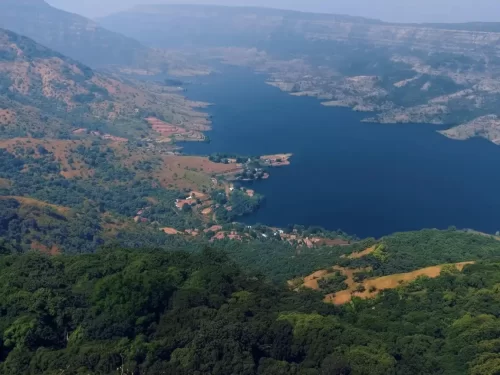 Kate’s Point panoramic valley and lake view in Mahabaleshwar Maharashtra tour packages