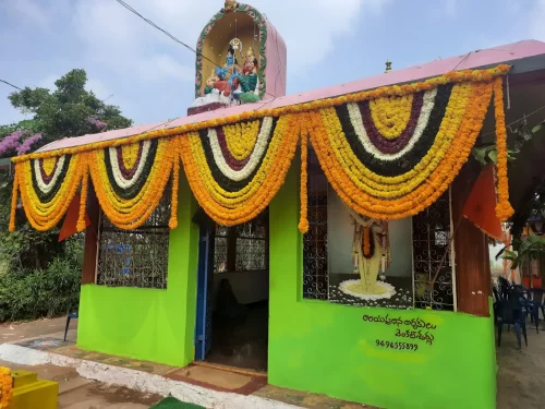 Kumara Swamy Temple Sundipenta Andhra Pradesh decorated Hindu temple dedicated to Lord Subramanya near Srisailam pilgrimage region India 