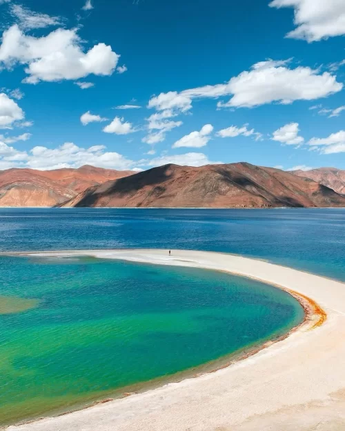 Pangong Lake, Ladakh – turquoise high-altitude lake with mountain backdrop featured in Ladakh tour packages