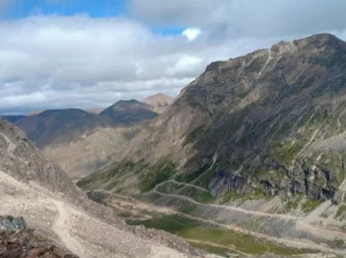 Lhonak Valley North Sikkim high altitude Himalayan valley with rugged mountains and glacial river landscape