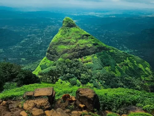 Lion Point Lonavala. Popular hilltop viewpoint in the Western Ghats with lush green valleys and panoramic views.
