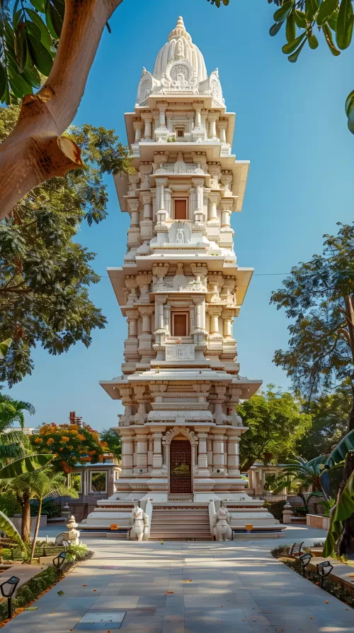 Magnificent view of Chintaman Ganesh Temple in Ujjain featuring elegant white temple architecture and serene surroundings making it a must visit for Ujjain pilgrimage tours and Madhya Pradesh tour packages