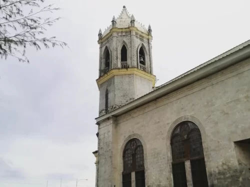 Our Lady of Assumption Church in Kochi, historic colonial-era church with Gothic-style bell tower.