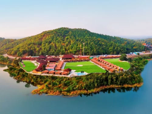 Panchmuli Lake Kevadia, scenic lakeside destination in Gujarat near Statue of Unity, nature tourism and eco retreat spot in India.