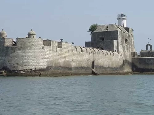 Panikota Fort, historic sea fort in Jamnagar Gujarat, island fortress and heritage tourist attraction in India.