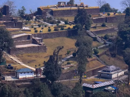 Rabdentse Ruins Pelling Sikkim ancient capital ruins with terraced stone structures and Himalayan backdrop