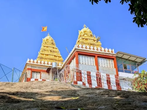 Ragigudda Sree Prasanna Anjaneyaswamy Temple Bangalore hilltop Hanuman temple with golden gopuram Karnataka
