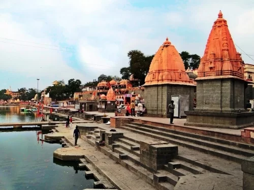 Ram Ghat Ujjain sacred Shipra River ghat with temples and evening aarti view in Madhya Pradesh tour packages