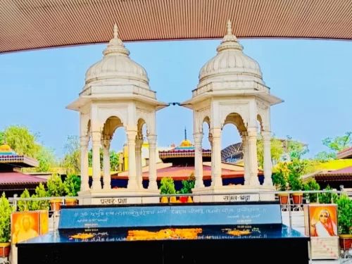 Shantikunj Gayatri Parivar in Haridwar, Uttarakhand featuring elegant white domed pavilions and a peaceful spiritual campus, a prominent religious center included in Uttarakhand tour packages