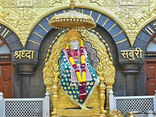 Shree Saibaba Sansthan Trust Shirdi. Sacred Sai Baba temple shrine attracting millions of devotees annually.